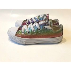CONVERSE GIRL'S SZ 11 CHUCK TAYLOR ALL STAR UNICORN GLITTER LOW TOP 665534C